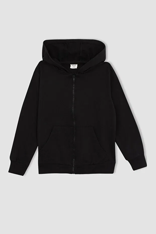 Детский кардиган с капюшоном Defacto, Black-Bk81