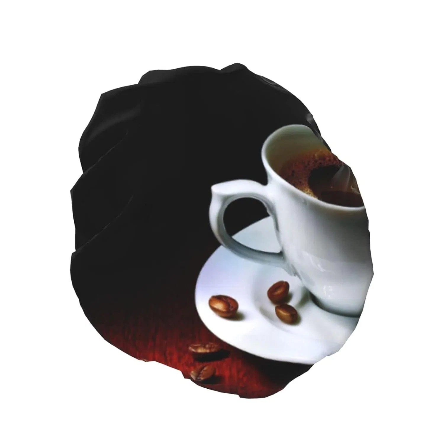 Шапочка для душа с принтом VUCEMI, Hot Coffee with Coffee Beans — фото 2