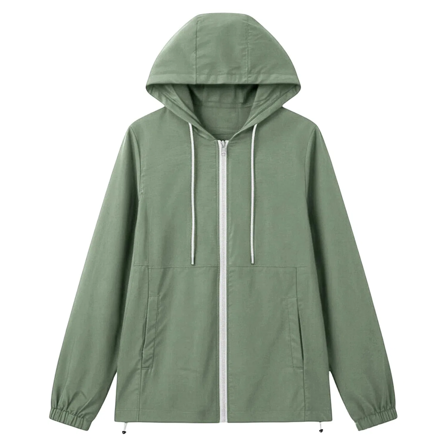 Женское короткое ветрозащитное пальто Impermeabile minimalista tinta unita, Verde — фото 4
