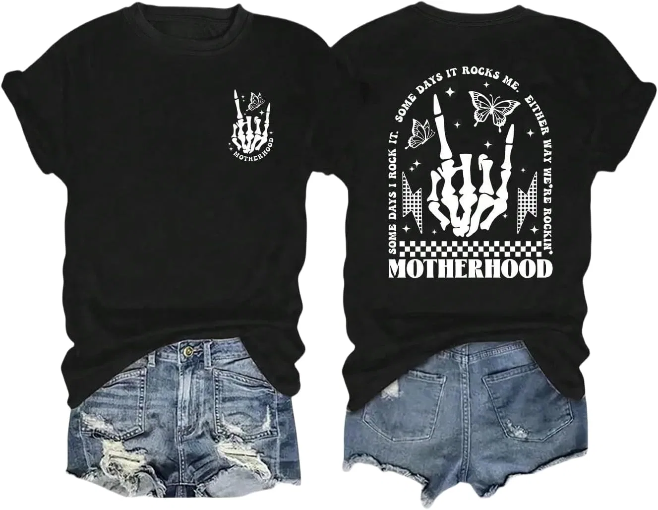 Мужская футболка с буквенным принтом Crew Neck, Black