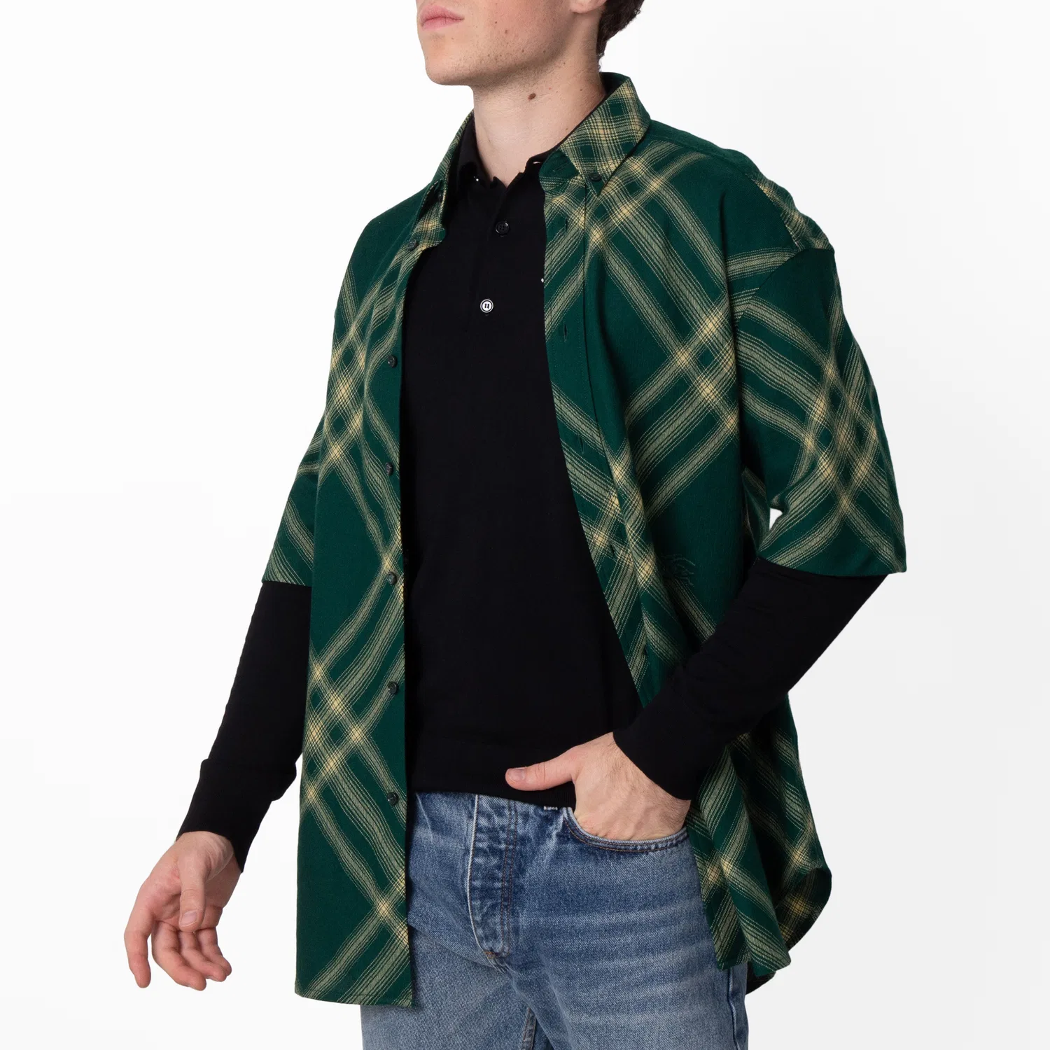 Рубашка из шерсти с принтом EKD Check Burberry, Primrose Ip Check — фото 4