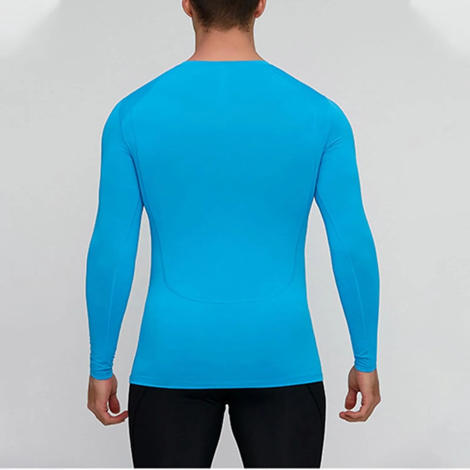 Мужская длинная футболка с круглым вырезом Slim Fit, Blue — фото 3