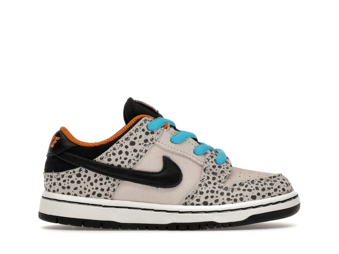 Детские кроссовки для мальчиков и девочек с принтом Nike SB Dunk Low Electric Pack Olympic Safari Nike, Phantom/Black/Monarch/Summit White/Chlorine Blue
