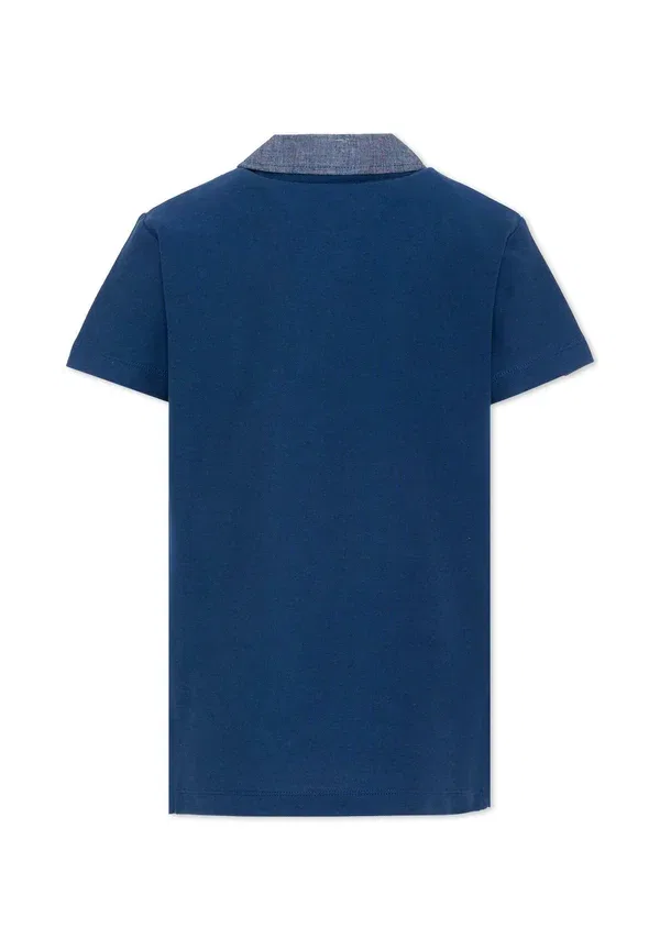 Поло хлопковое Polo Tru Trussardi Junior, синий — фото 2