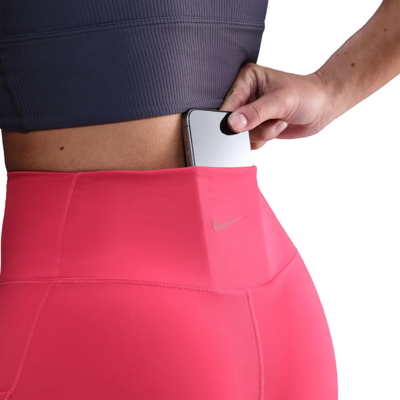 Женские леггинсы Dri-FIT One High Rise 7/8 Pocket Nike, цвет Rush Pink — фото 4
