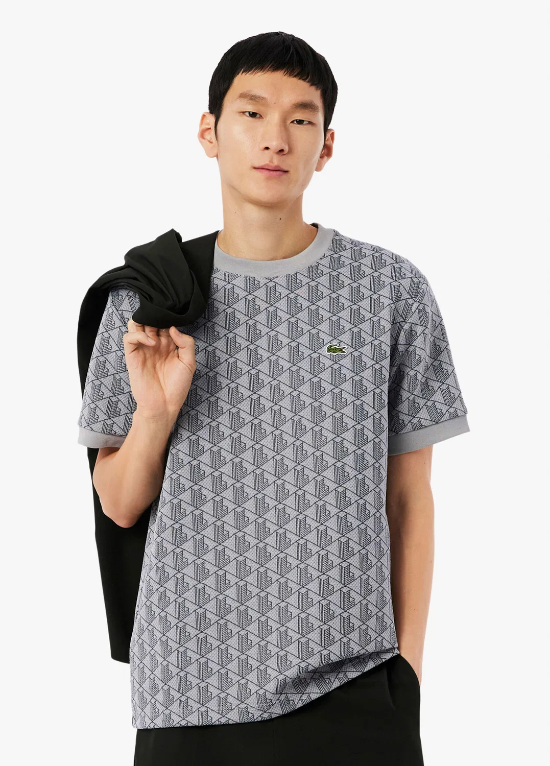 Футболка Lacoste Monogram Classic Fit, серый — фото 2