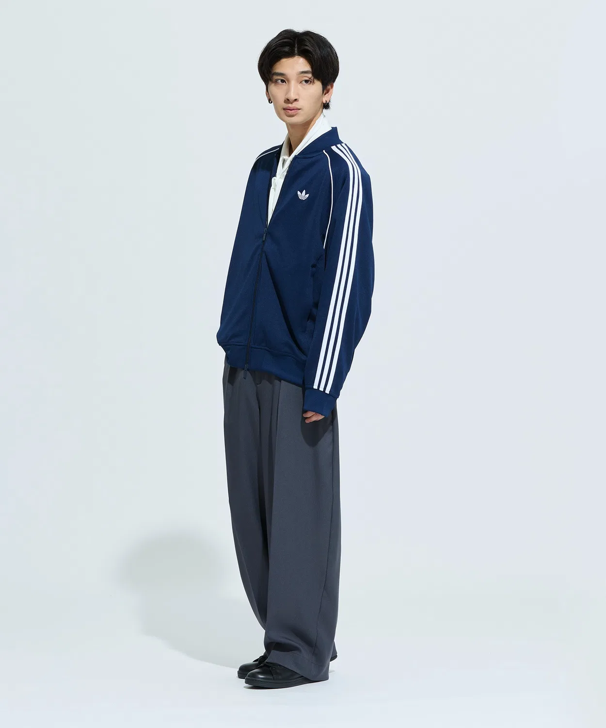Мужская куртка-трактор с молнией, свободного кроя, модель SST Adicolor Classic Adidas Originals, Blue — фото 2