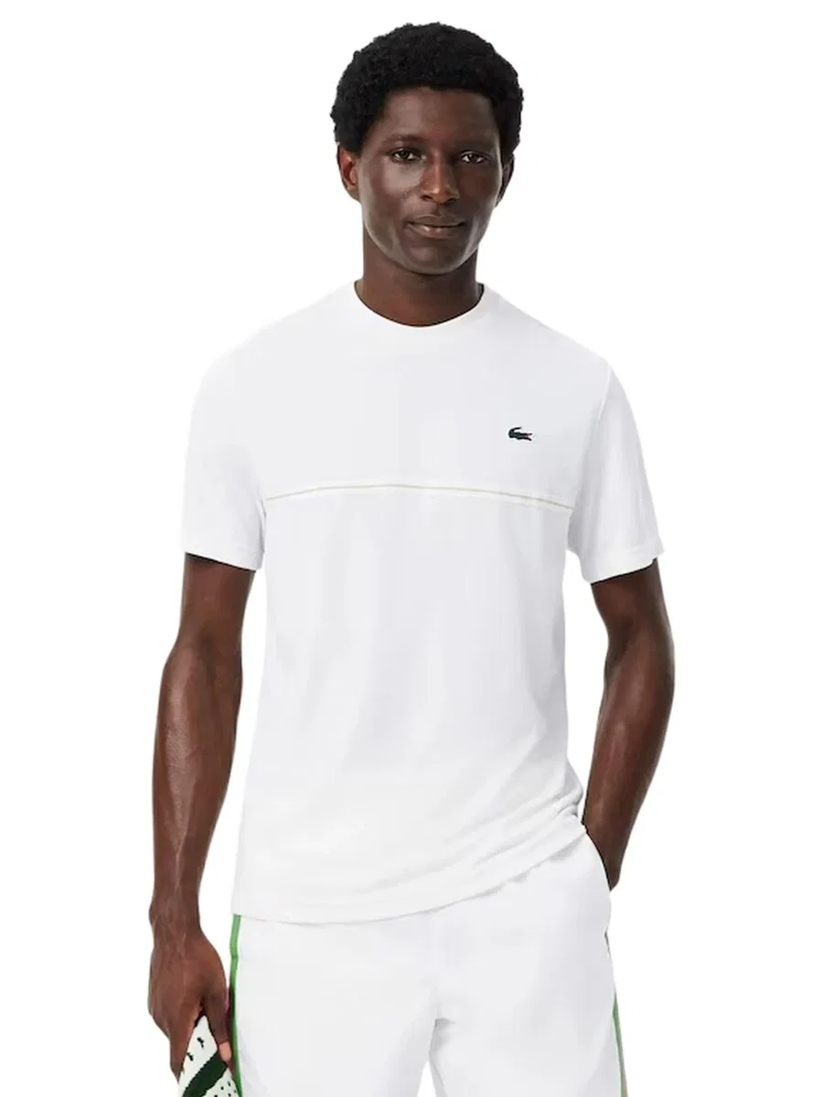 Футболка LACOSTE 'Camiseta lacoste blanca back croco ultra dry tee' белого цвета