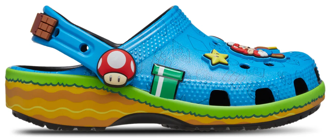 Детские клоги для мальчиков с принтом Super Mario, Crocs, Multi/Multi — фото 2