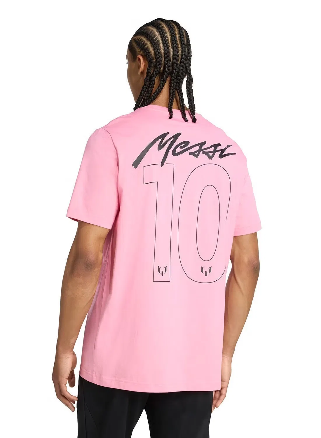 Футболка с коротким рукавом с принтом Messi Adidas, розовый — фото 2