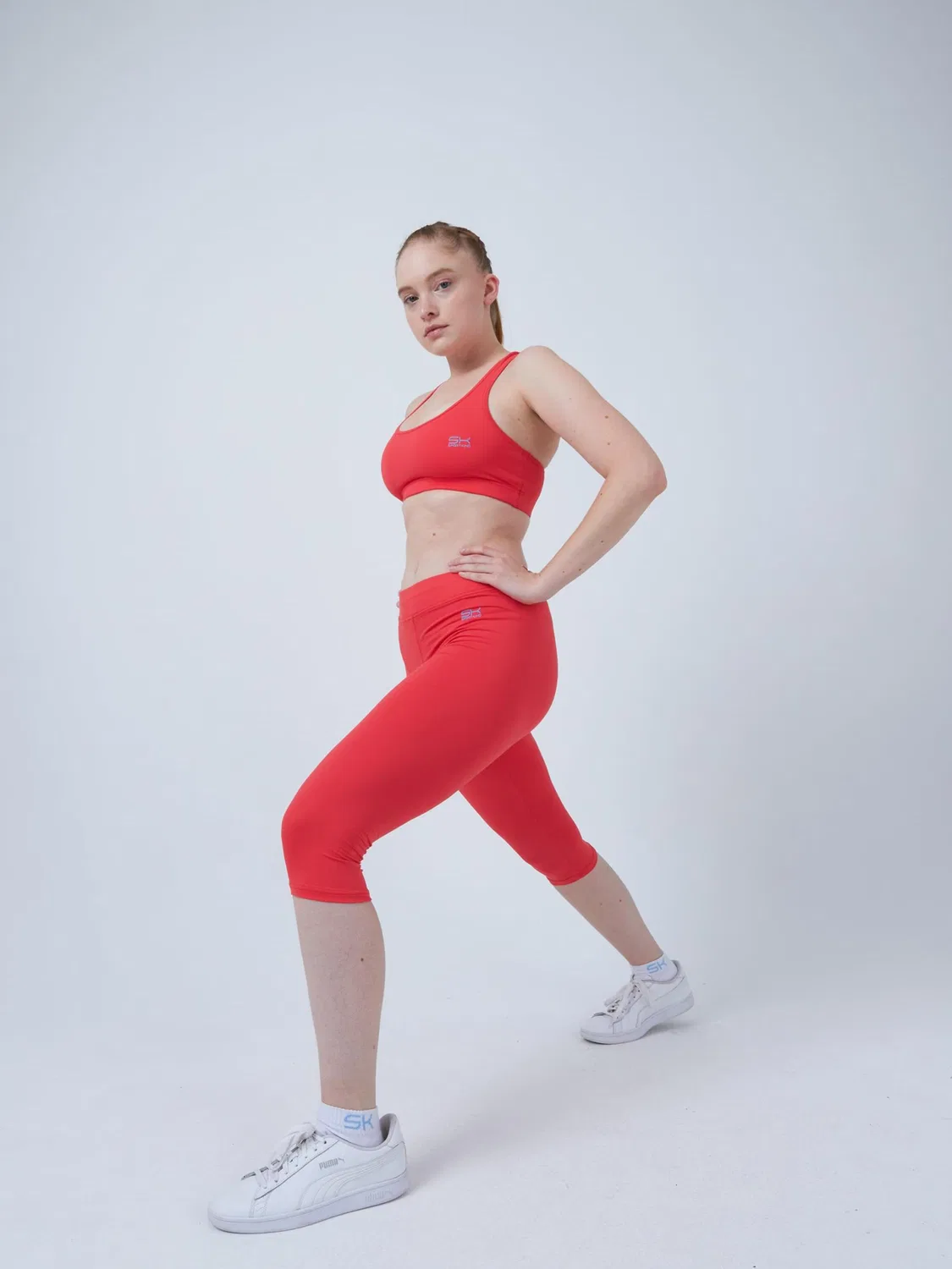 Узкие леггинсы Sportkind 3/4 Sport Leggings персикового цвета — фото 2