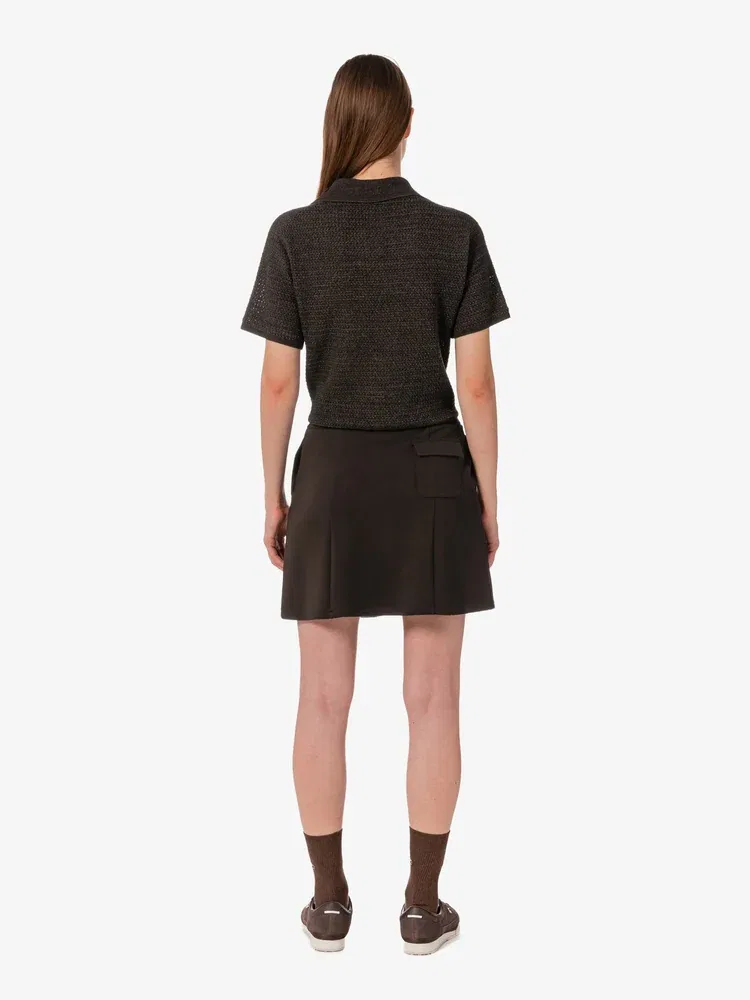 Юбка мини LACOSTE Light Jersey Set Up, Antique Gold — фото 4