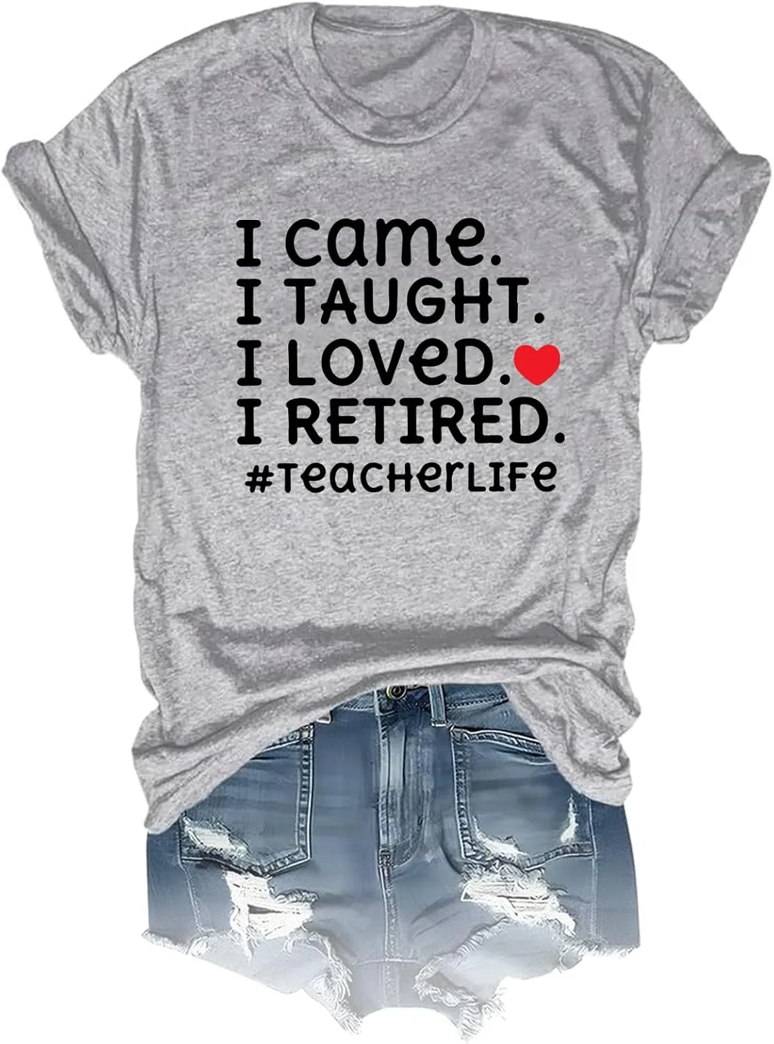 Мужская футболка с принтом I Came I Loved I Retired, Grey
