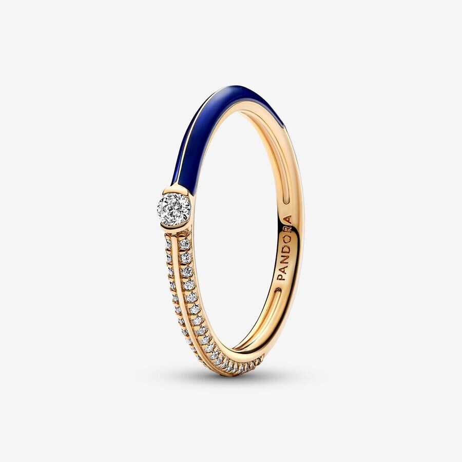 

Кольцо Pandora ME Pave & Blue Dual, золото