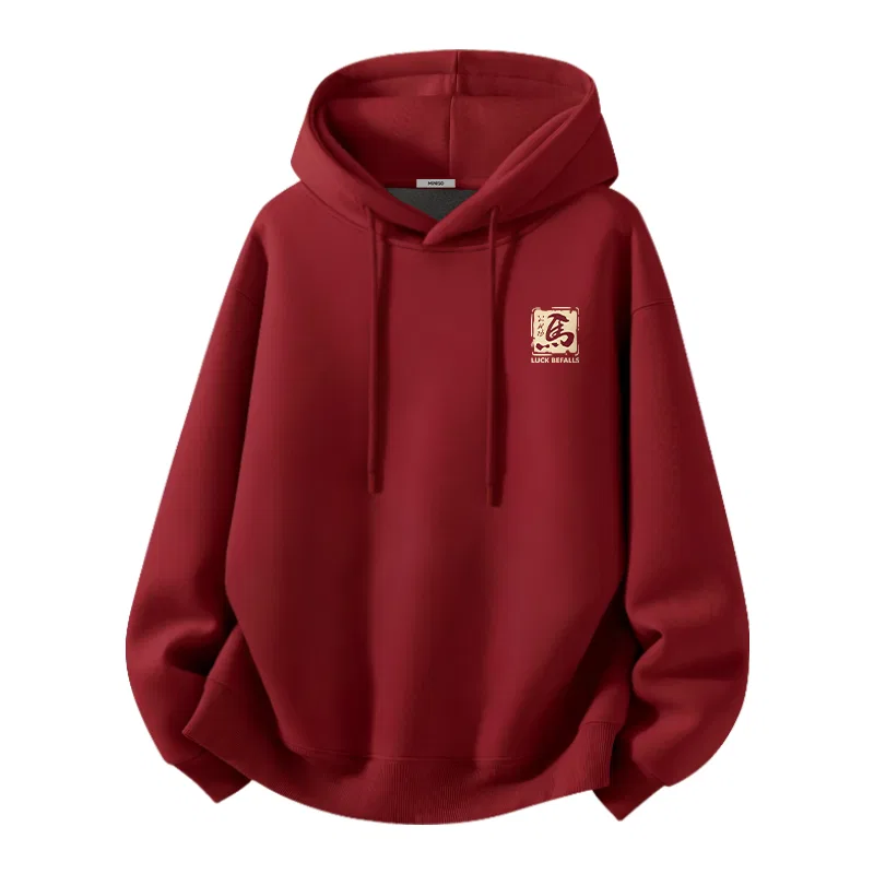 Детское худи Mt. Blessing Fortune Arrival Chest Logo MINISO, Fall Winter Non-Pilling Black — фото 3
