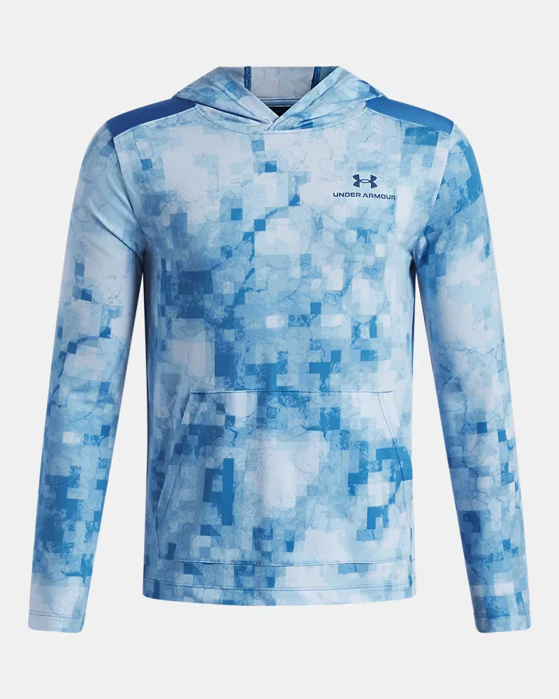 Худи детское с сетчатой вставкой на спине UA Vanish Printed UnderArmour, Aegean Blue