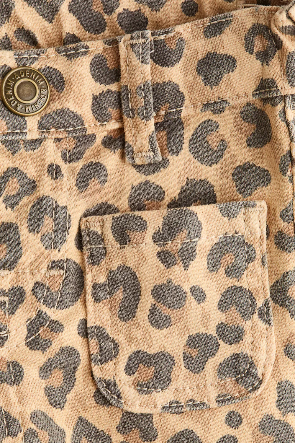 Джинсы-Клеш H&M, Beige/Leopardenprint — фото 2