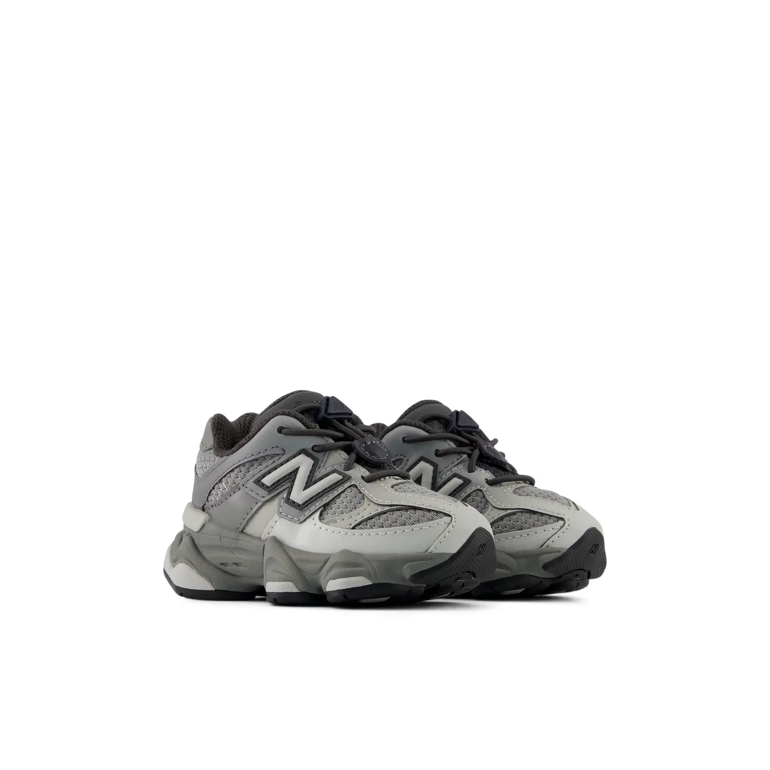 Детские кроссовки для малышей с эластичной шнуровкой 9060 New Balance, Slate Grey With Harbor Grey — фото 2
