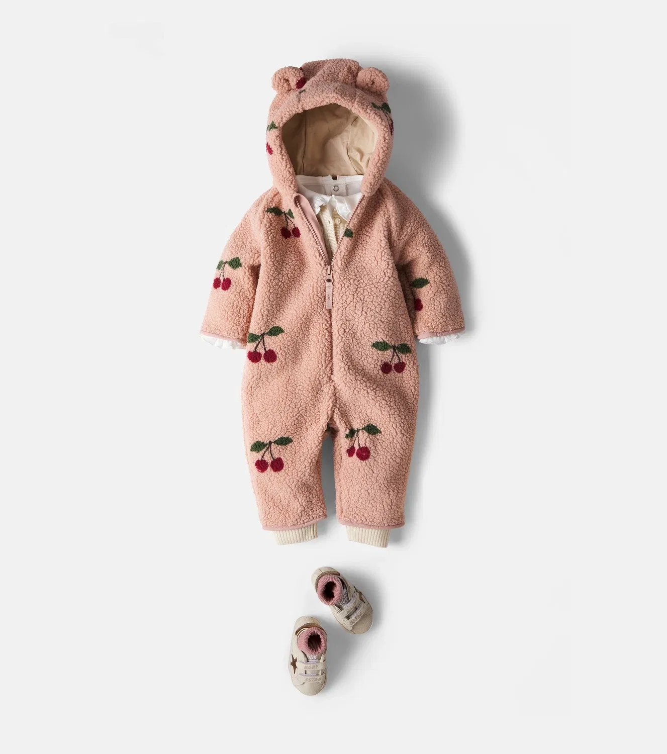 Детский комбинезон с капюшоном и принтом Baby Jody Konges Sløjd, розовый — фото 2