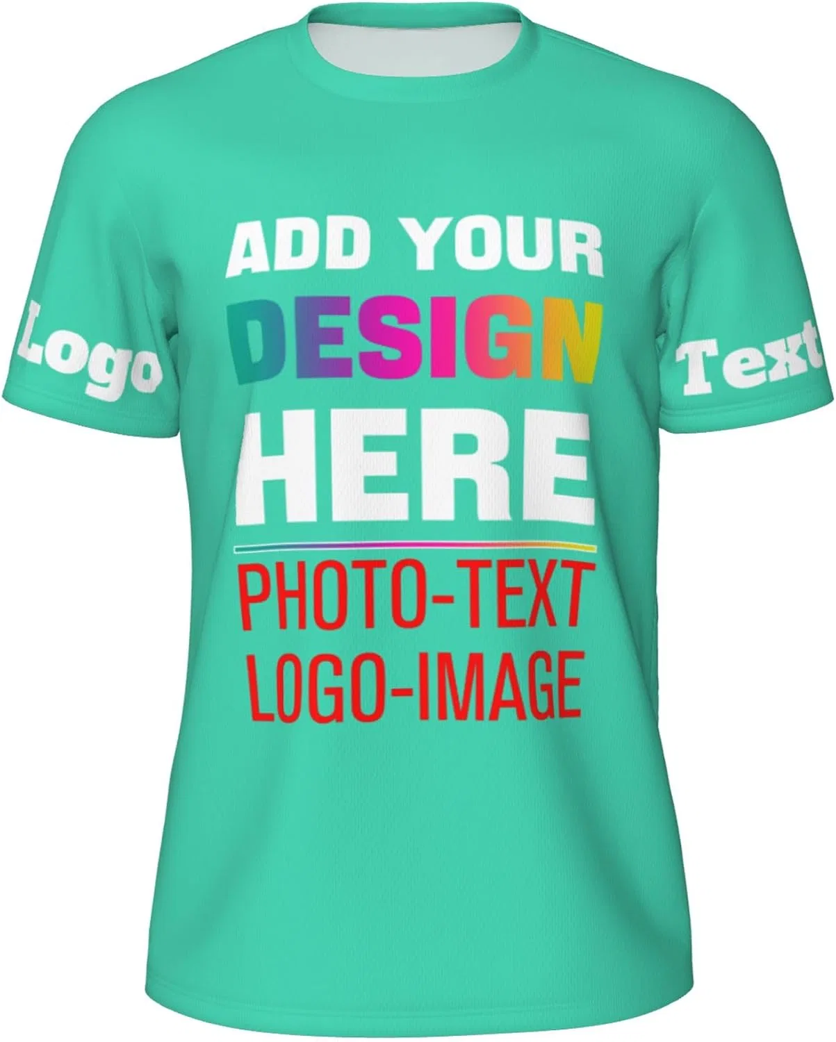 Женская футболка с принтом Letter Print Generic, Medium Green — фото 2