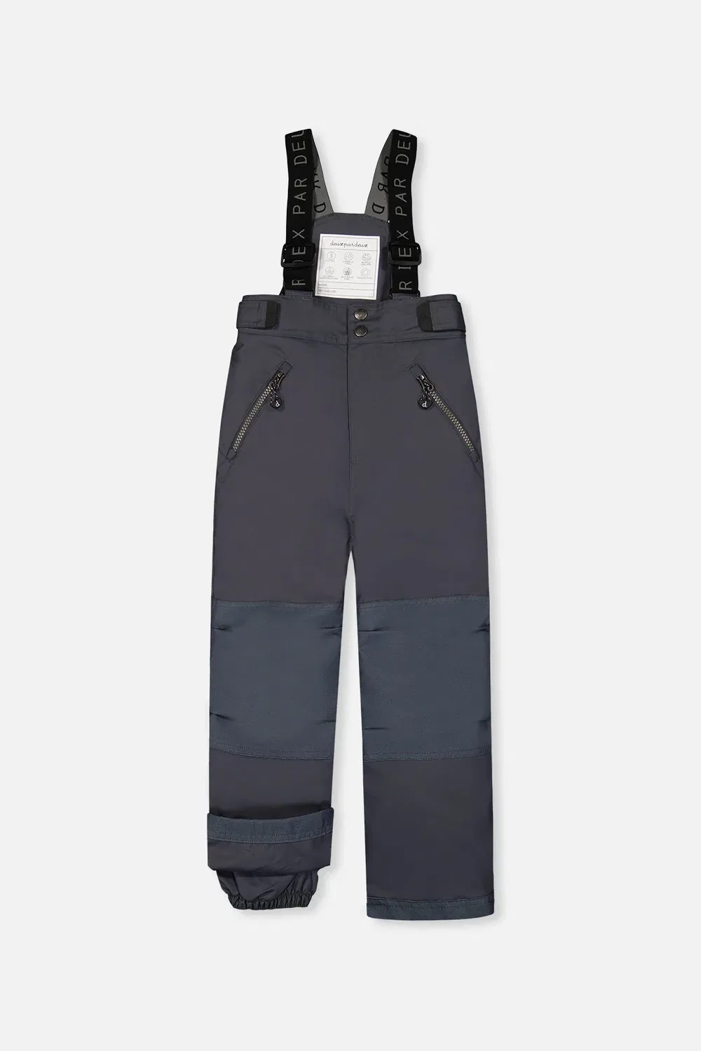 Детские зимние штаны с регулируемыми лямками Play Snow Pants Deux par Deux, Cool Dark Grey
