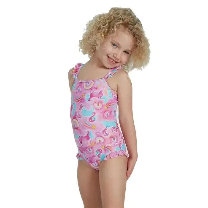 Детский купальник с тонкими бретелями Speedo Learn to Swim, Speedo, Rosa / Blau — фото 2