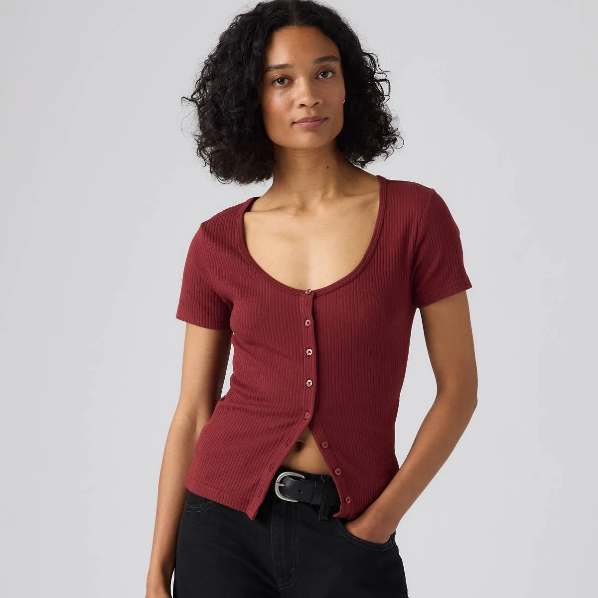 Рубашка с коротким рукавом на пуговицах от Austen Levi's, Warm Cabernet - Red