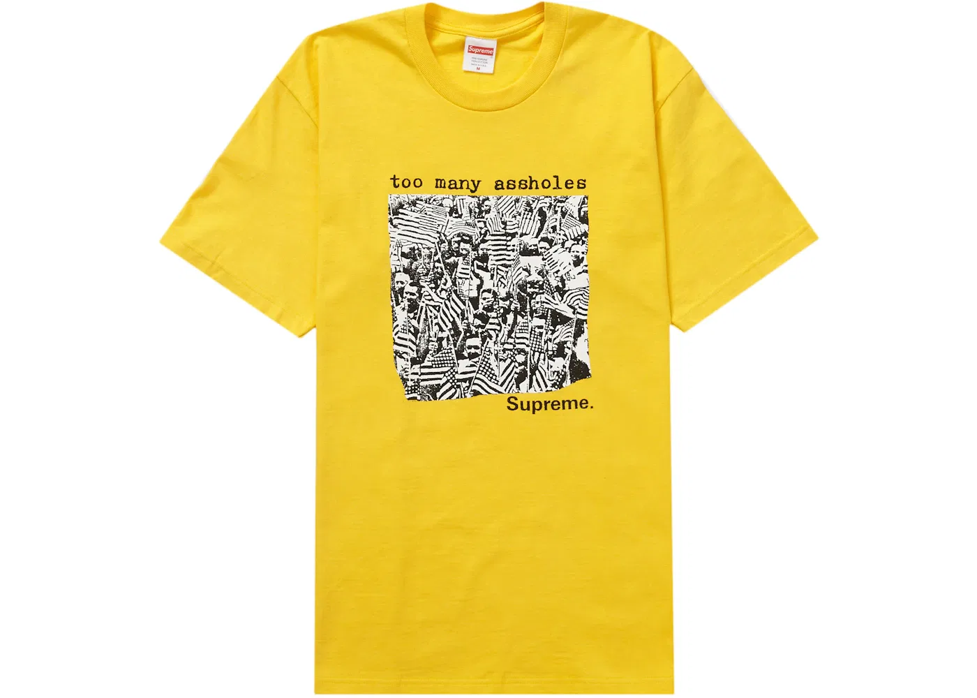 Мужская футболка с принтом Too Many Assholes Supreme, Yellow