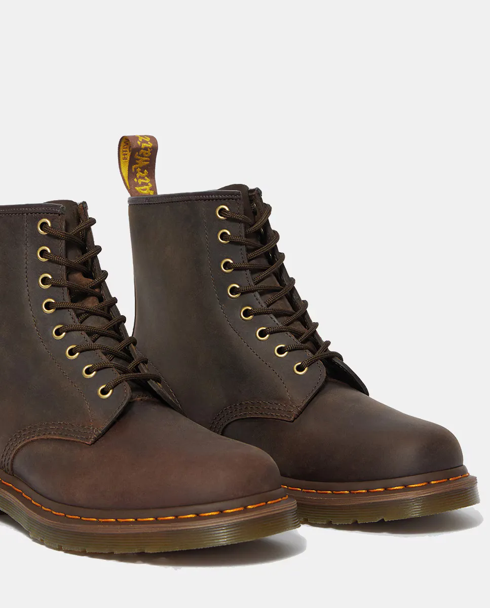 Женские кожаные ботильоны 1460 Crazy Horse со шнуровкой Dr. Martens, темно-коричневый — фото 4