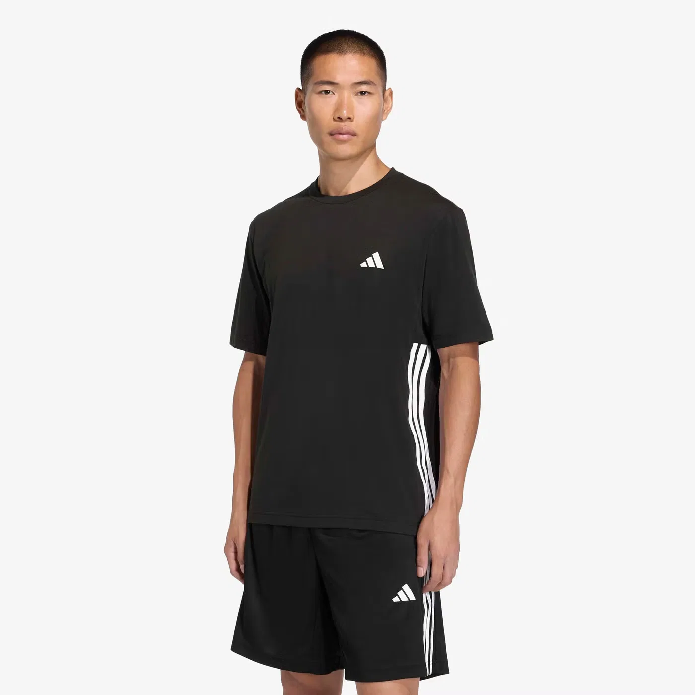 Футболка с принтом Workout Essentials Feelready 3 Stripes Adidas, черный — фото 2