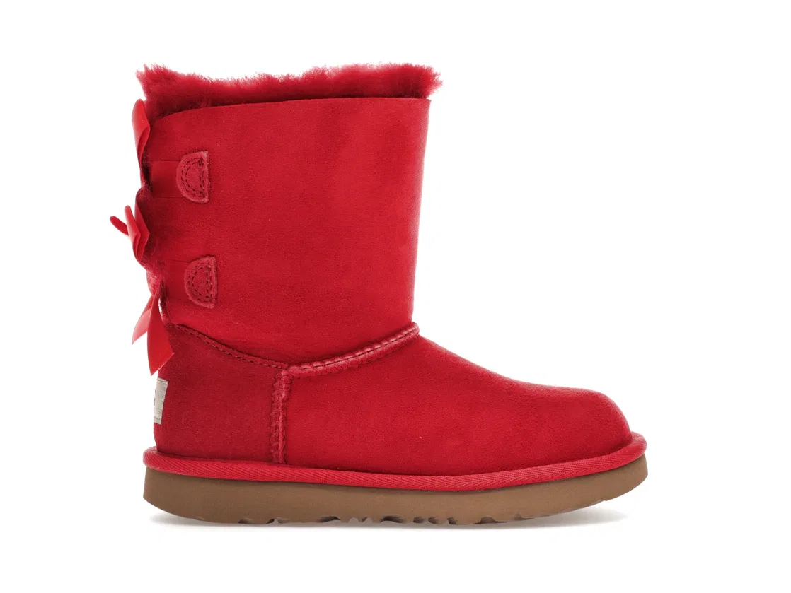 Детские ботинки на шнуровке UGG Bailey Bow II Boot, Ribbon Red