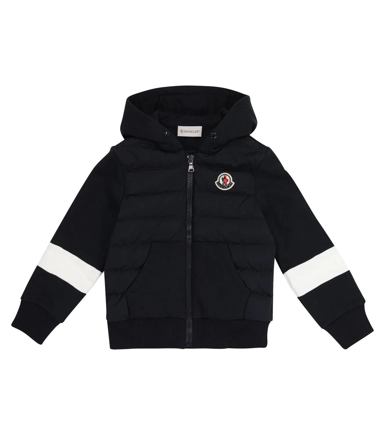 Пуховая толстовка с капюшоном Moncler Enfant, синий
