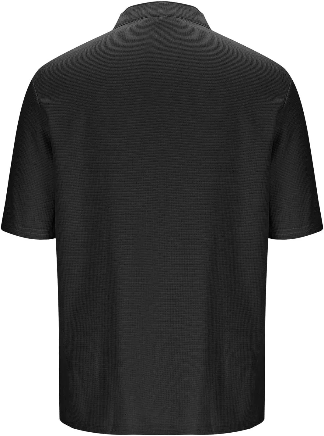 Мужская футболка-поло с вафельной вязкой Regular-Fit, Black — фото 2