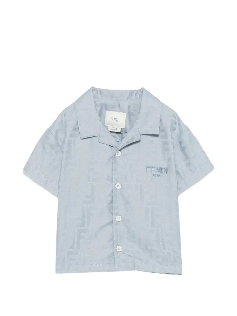 Футболка-поло жаккардовая Fendi Kids, синий