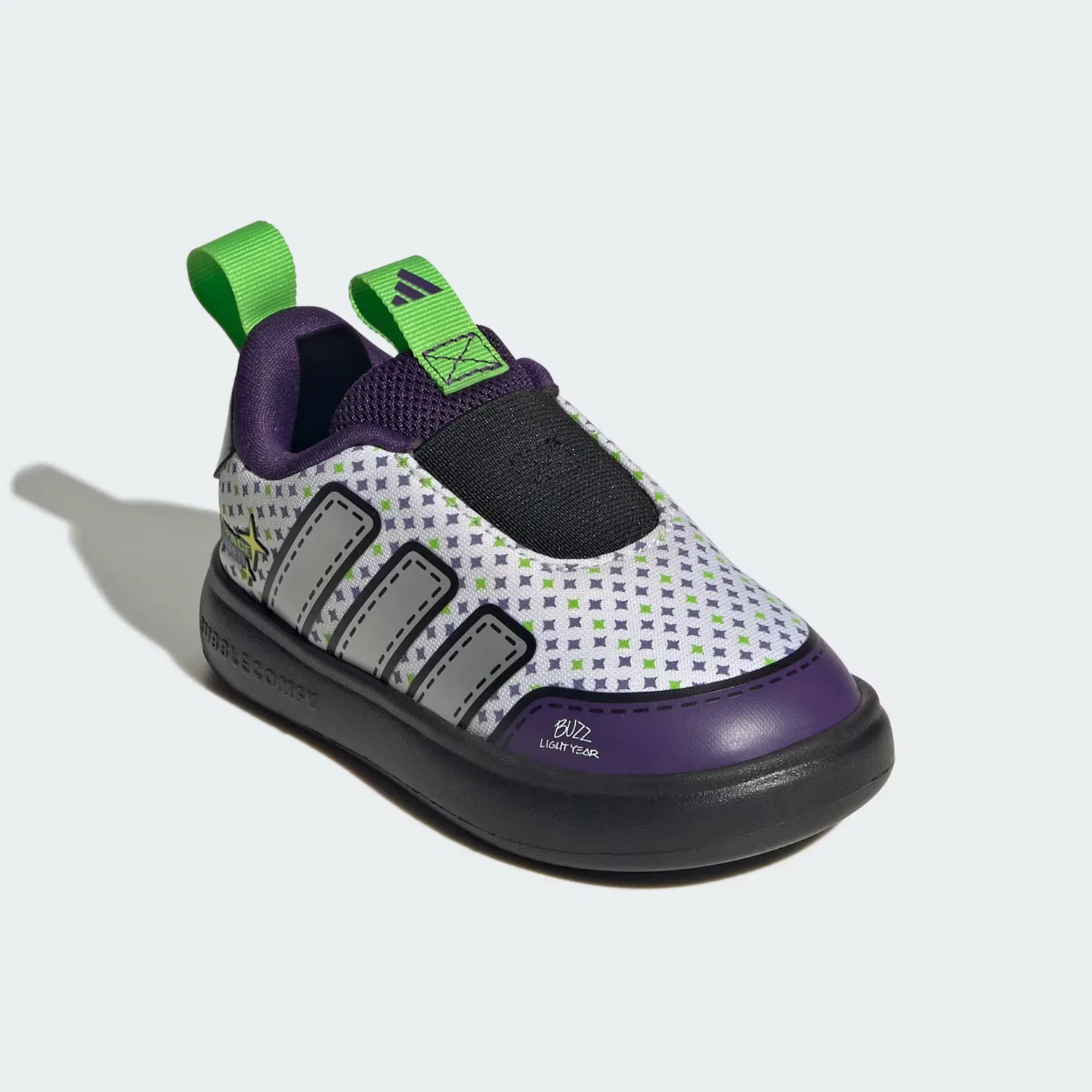 Детские кроссовки с принтом PIXAR TOY STORY BUBBLECOMIC Adidas Sportswear, белый/серебристый/черный — фото 4