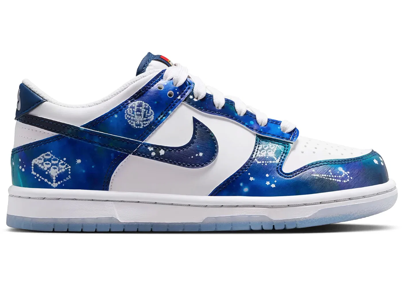 Детские кроссовки Lifestyle Nike Dunk Low, White/Multi-Color/Brave Blue/Metallic Platinum