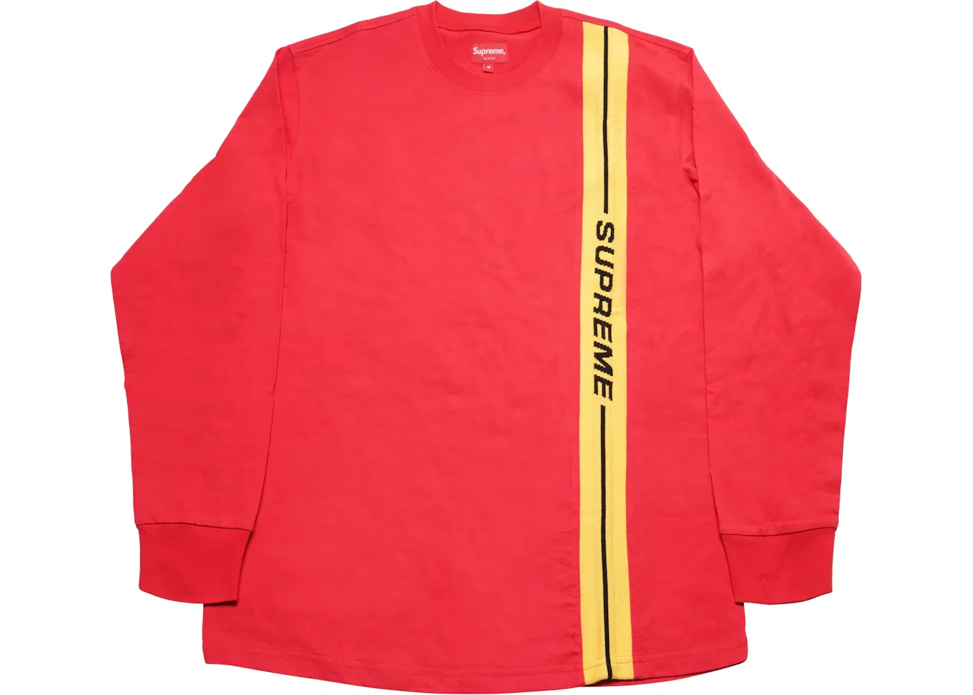 Мужской топ с длинным рукавом Supreme Vertical Logo Stripe, красный