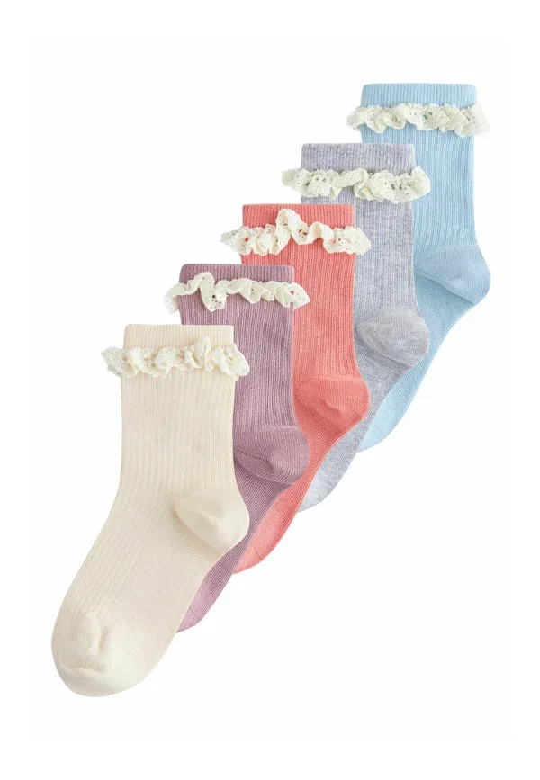 Носки с рюшами 5 пар, хлопок, Ruffle frill 5 pack, Next, мультиколор