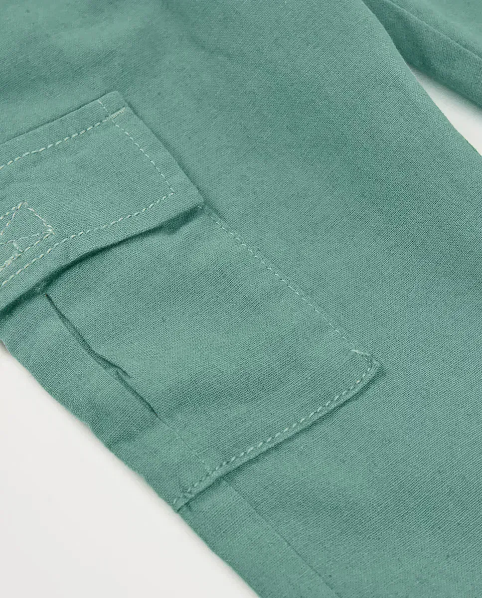 Детские брюки для мальчиков из льна Pantalón lino de niño Boboli, Indigo Blue — фото 4