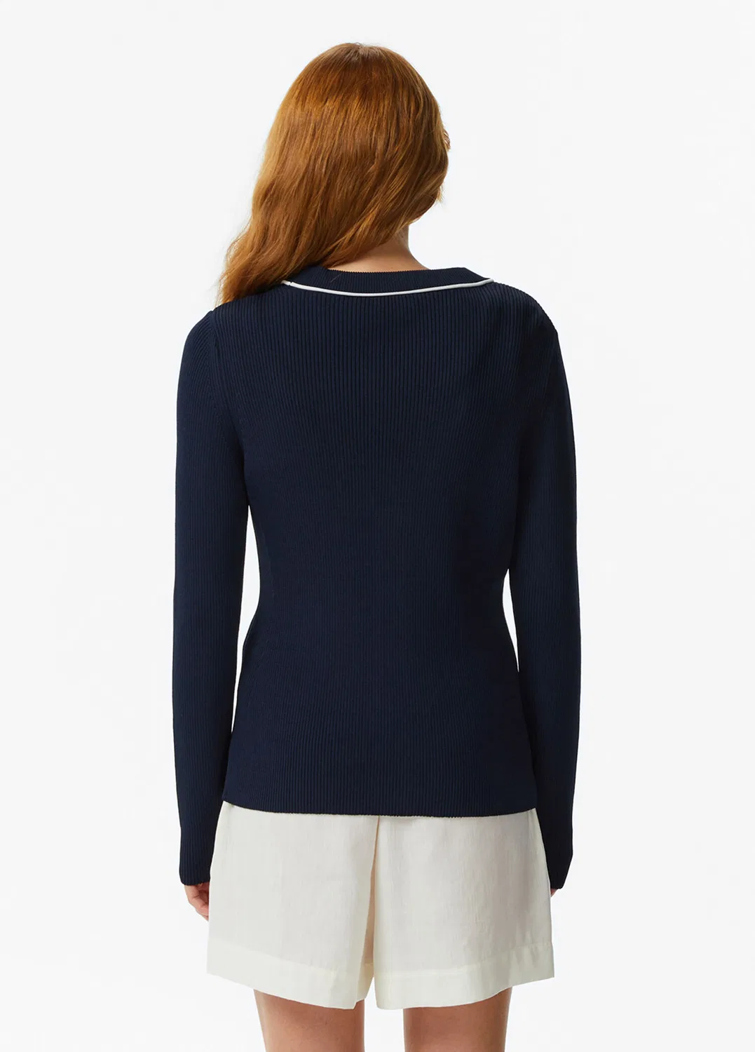 Блуза Lacoste V-образный вырез Slim Fit, navy — фото 2