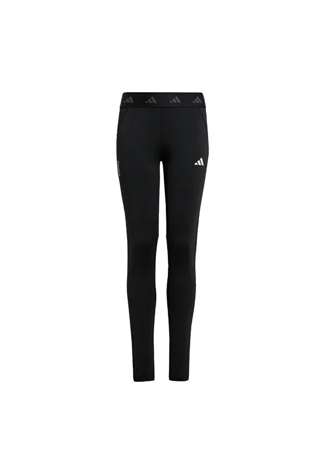Детские леггинсы для девочек с принтом Techfit Adidas, Black — фото 3