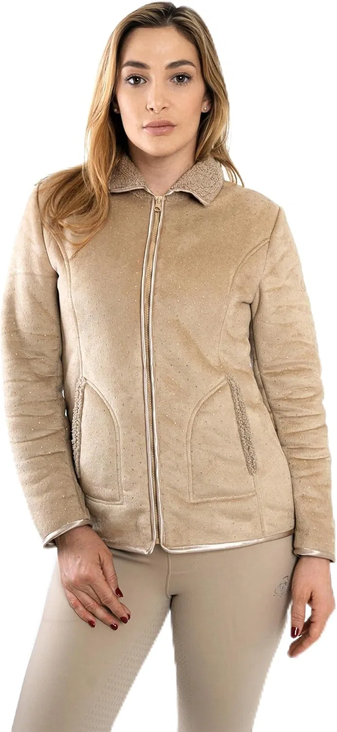 Женский кардиган с кристаллами Sherpa-lined Full-Zip, бежевый