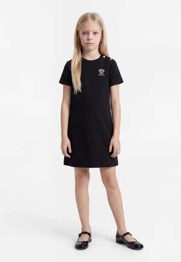Платье Punto Milano с вышивкой Медузы - трикотажное платье Versace, черный