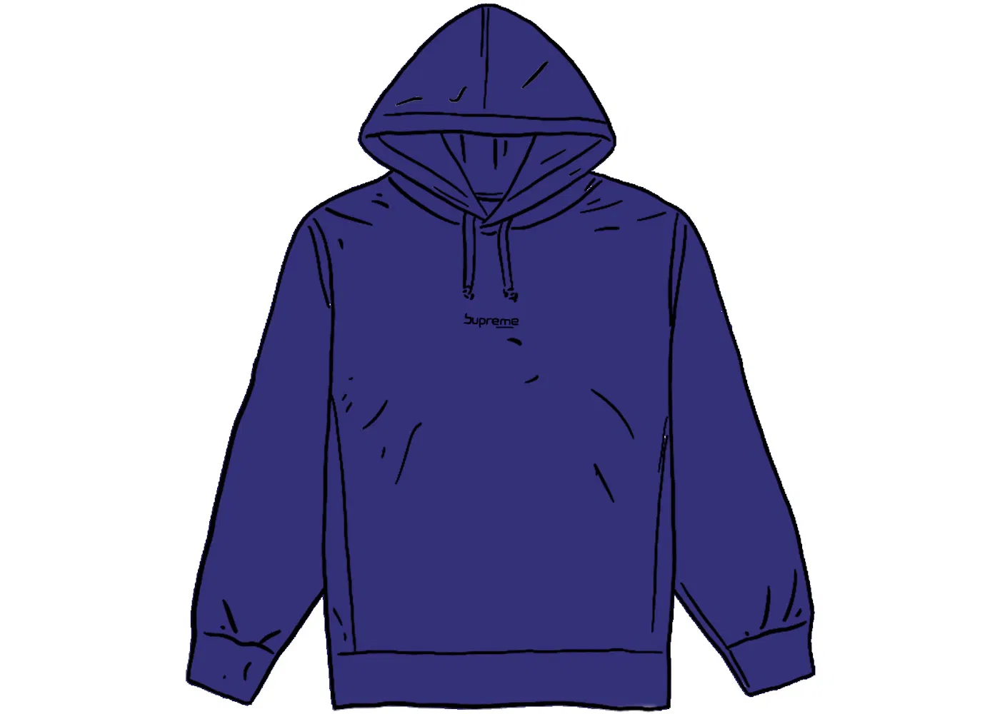 Мужской худи с вышивкой Supreme, Dark Royal