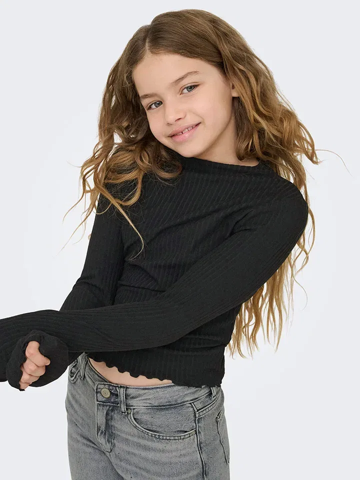 Лонгслив с длинным рукавом Emma Kids Only, черный — фото 3