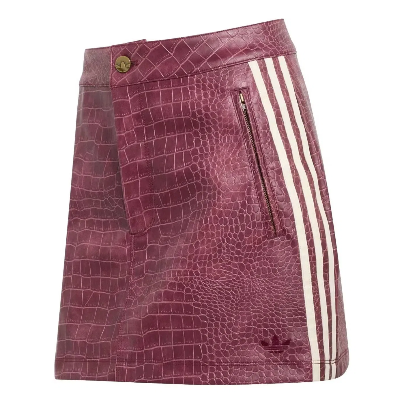 Юбка мини кожаная Adidas, бордовый