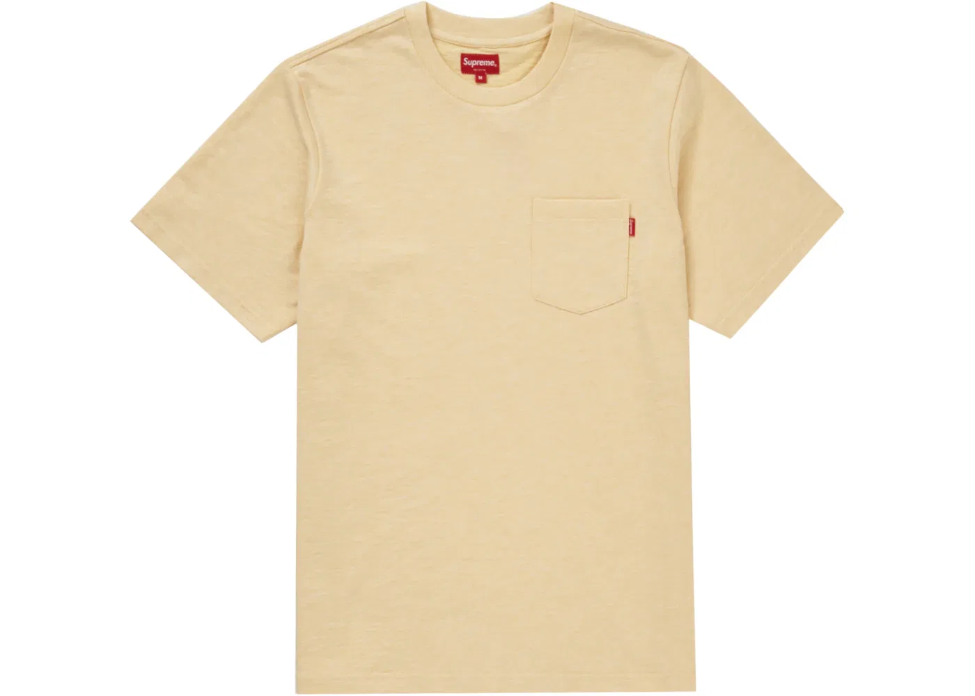 Мужская футболка с накладным карманом Supreme S/S Pocket Tee, цвет Heather Pale Yellow