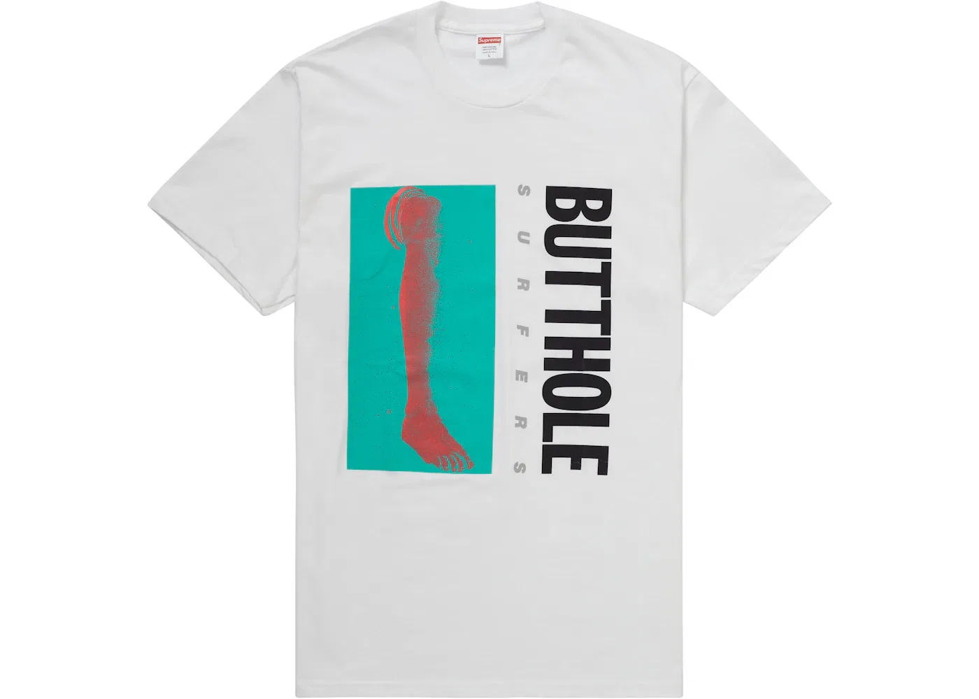 Мужская футболка с принтом Supreme Butthole Surfers Leg Tee, White