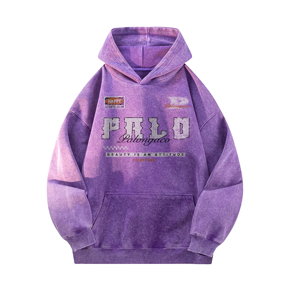 Детский худи с капюшоном средней плотности Washed Purple PAL ONGACO