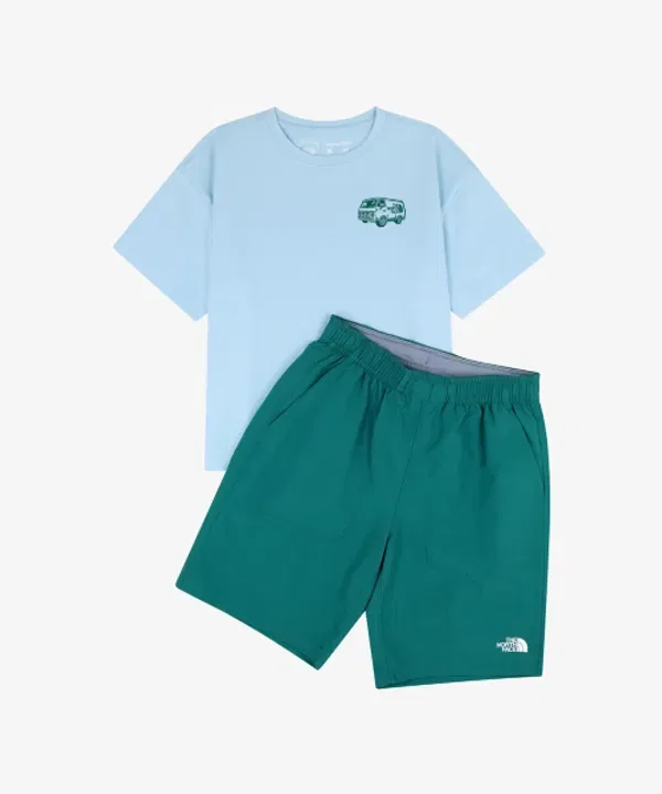 Футболка с коротким рукавом Outland Crew, nt7us15u, The North Face Kids, светло-голубой